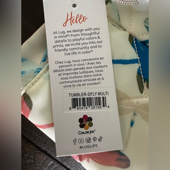 ✨ NWT Lug Tumbler Storage Cosmetic Pouch in Dragonfly Multi ✨ - Picture 8 of 8